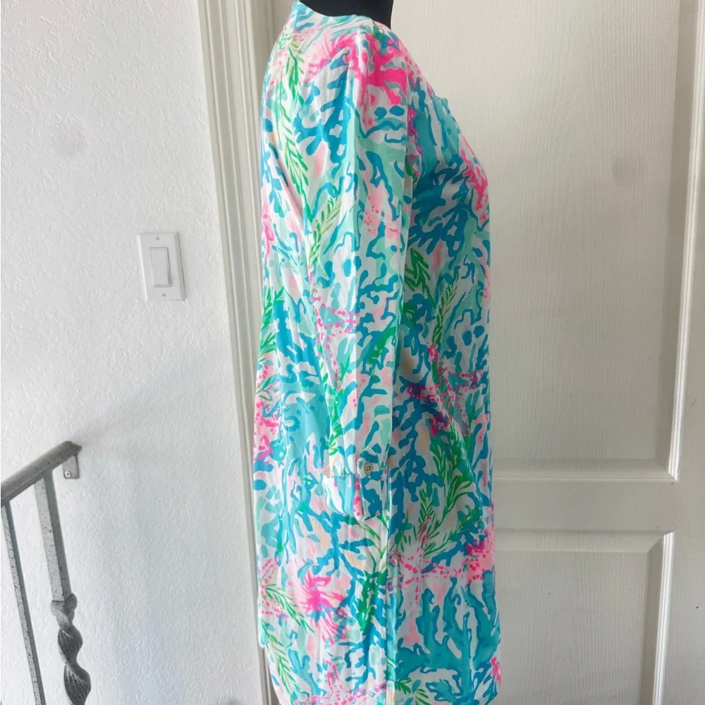 NWT Lilly Pulitzer Sz S Bailee Dress Multi Coral Bay Print - Picture 6 of 13